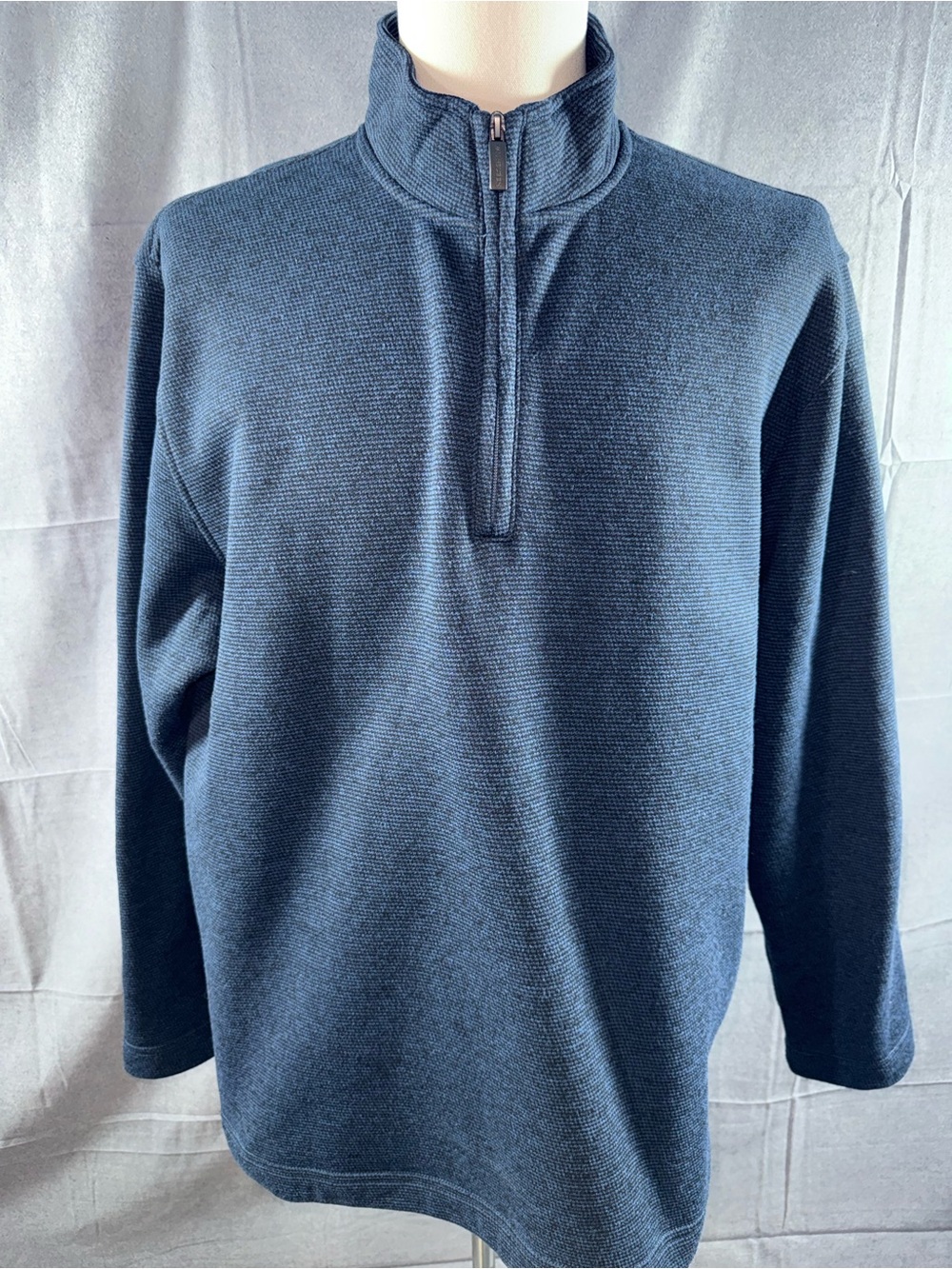 2939-Van Heusen Men's Dark Blue Quarter-Zip Sweater